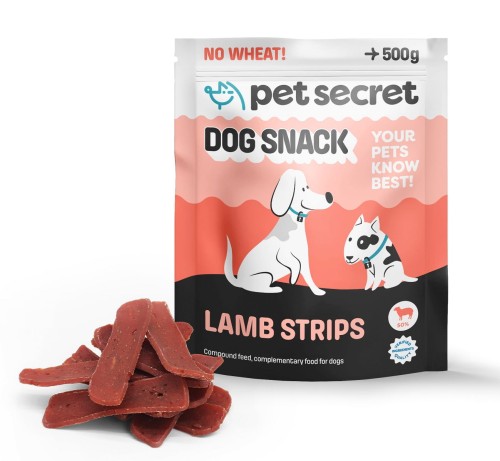 Miękkie paski z jagnięciną 3x500g, przysmak dla psa Pet Secret