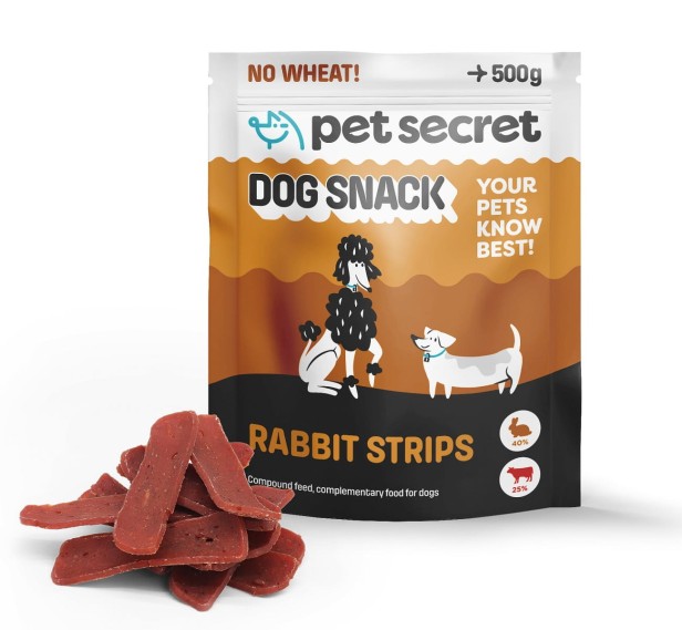 Miękkie paski z królikiem 3x500g, przysmak dla psa Pet Secret