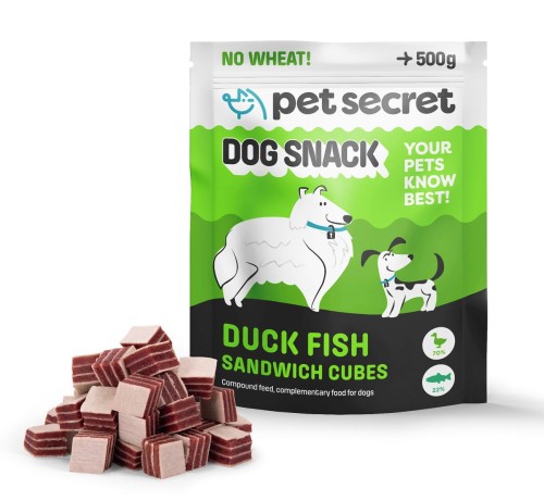 Sandwicz z kaczką i rybą 3x500g, przysmak dla psa Pet Secret