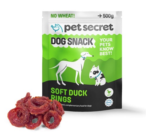 Miękkie pierścienie z kaczki 3x500g, przysmak dla psa Pet Secret