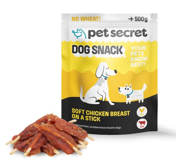 Miękka pierś kurczaka na patyku 3x500g, przysmak dla psa Pet Secret