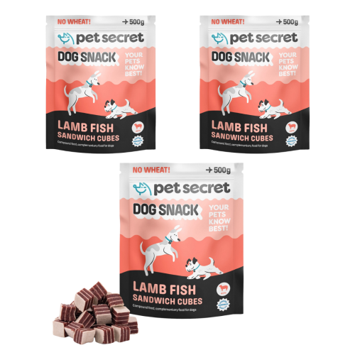 Sandwicz z jagnięciną i rybą 3x500g, przysmak dla psa Pet Secret