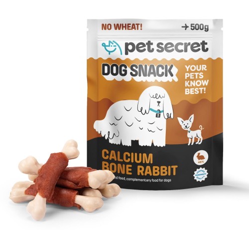 Kostki z wapniem i mięsem z królika 3x500g, treserki dla psa Pet Secret
