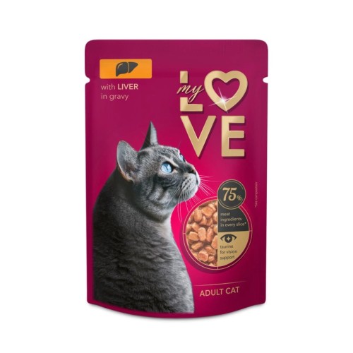 MY LOVE mokra karma dla kotów - Wątróbka w delikatnym sosie, 85 g
