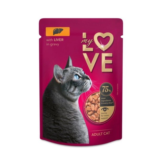 MY LOVE mokra karma dla kotów - Wątróbka w delikatnym sosie, 85 g