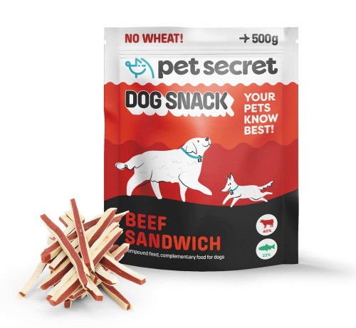 Paski z wołowiną 3x500g, przysmak dla psa Pet Secret