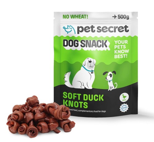 Miękkie węzełki z kaczki 3x500g, przysmak dla psa Pet Secret
