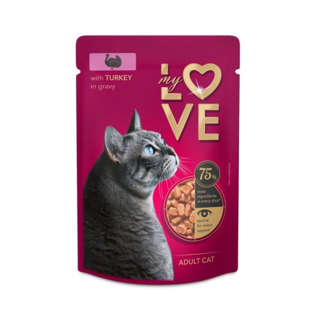 MY LOVE mokra karma dla kotów z indykiem w sosie 85g
