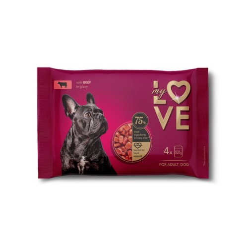 Karma w saszetkach dla psa z wołowiną 4x100g My Love