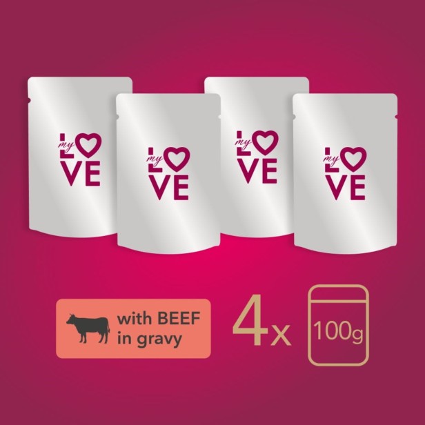 Karma w saszetkach dla psa z wołowiną 4x100g My Love