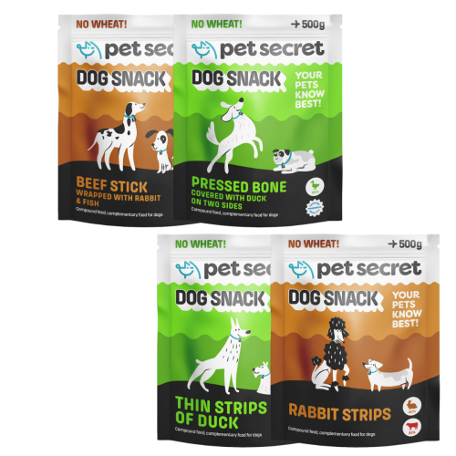 Zestaw przysmaków dla psów 4x500g z kaczką i królikiem MIX Pet Secret