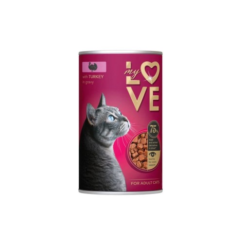Mokra karma dla kotów w puszce My Love – Indyk w sosie 415g