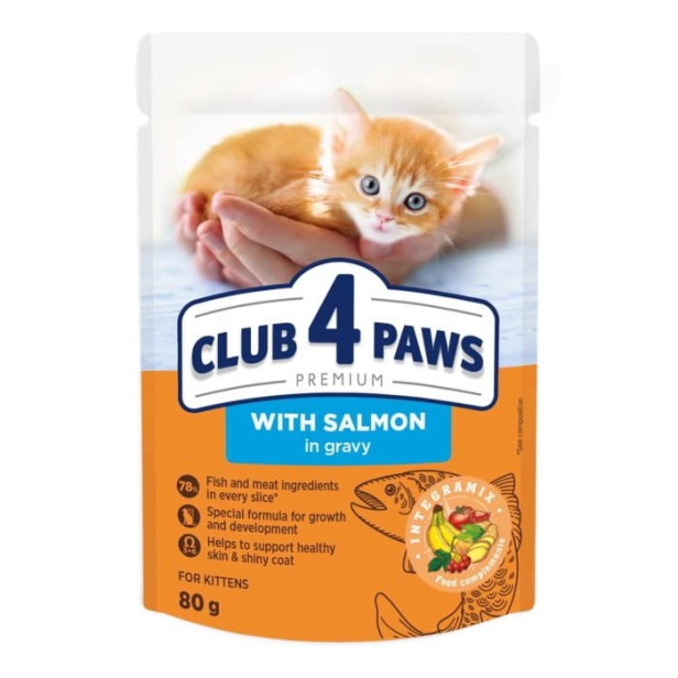Mokra karma dla kociąt 24x80g MIX 2 smaków Club 4 Paws