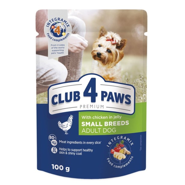 Mokra karma dla psów małych ras 24x100g z kurczakiem i jagnięciną MIX Club 4 Paws