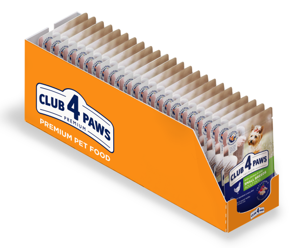 Mokra karma dla psów małych ras 24x100g z kurczakiem i jagnięciną MIX Club 4 Paws
