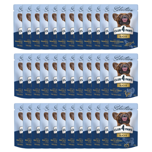 Mokra karma dla psów małych ras 36x100g MIX Club 4 Paws Pakiet mieszany