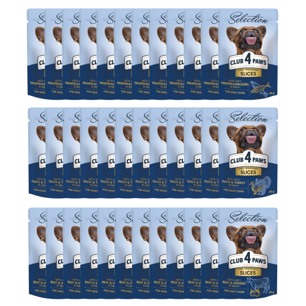Mokra karma dla psów małych ras 36x100g MIX Club 4 Paws Pakiet mieszany