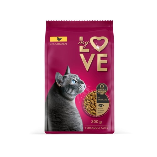 Sucha karma dla kotów dorosłych MY LOVE – Kurczak 300g