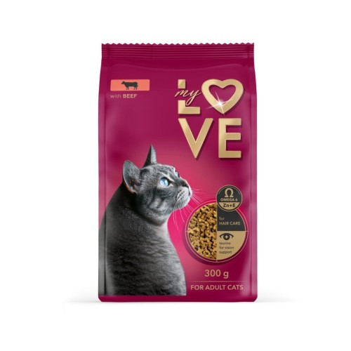 Sucha karma dla kotów dorosłych MY LOVE – Wołowina 300g