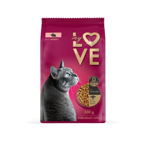 Sucha karma dla kotów dorosłych MY LOVE – Królik 300g