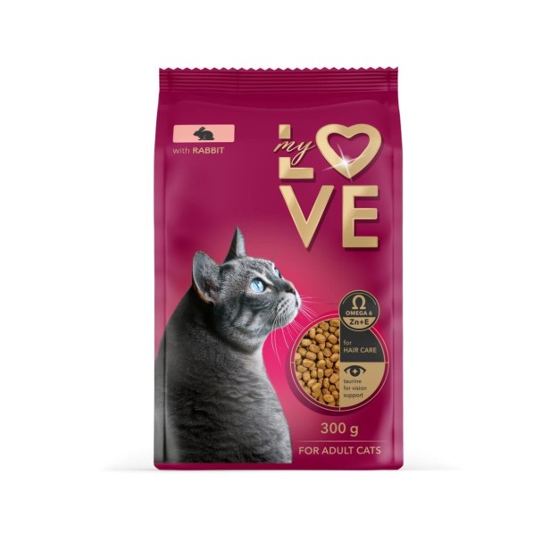 Sucha karma dla kotów dorosłych MY LOVE – Królik 300g