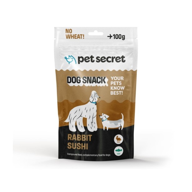 Sushi z królika 100g, przysmak dla psa Pet Secret