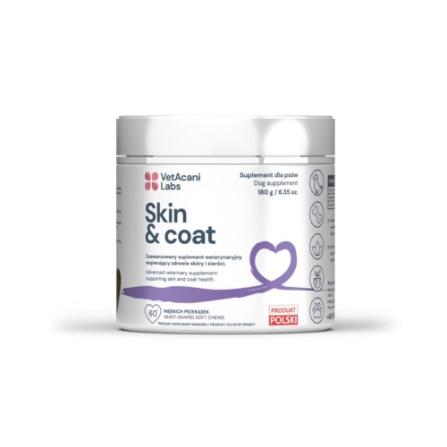 VetAcani Suplement Skin &amp; Coat 180g - odżywienie naturalnego piękna Twojego psa