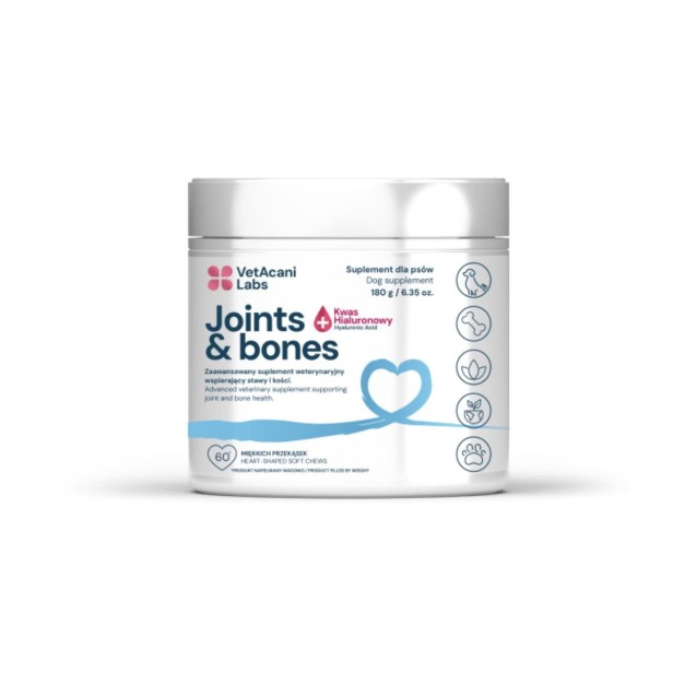 VetAcani Joint &amp; Bone Complex z kwasem hialuronowym  180g - zaawansowane wsparcie stawów i kości Twojego psa