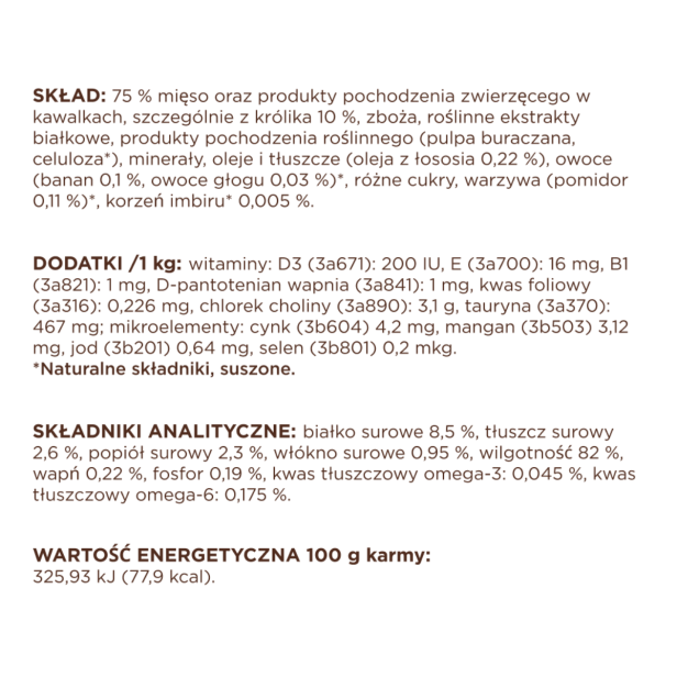 Mokra karma dla kotów sterylizowanych i kastrowanych z królikiem w galarecie 80g Club 4 Paws Premium