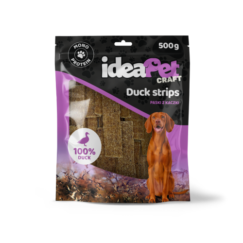 Paski z kaczki 500g, przysmak dla psa ideaPet Craft