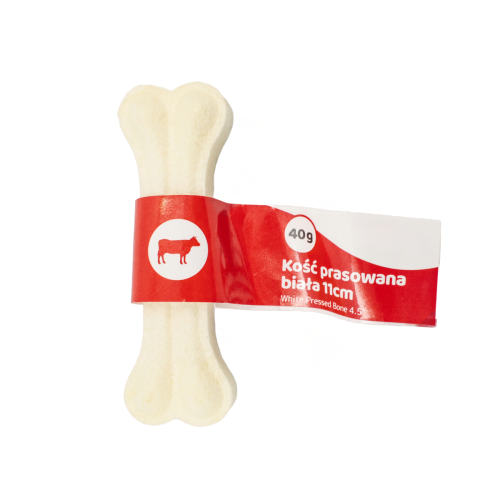 Kość prasowana biała 11 cm, gryzak dla psa Pet Secret