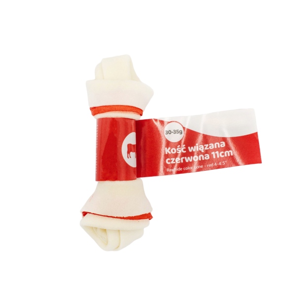 Kość wiązana czerwona 11 cm, gryzak dla psa Pet Secret