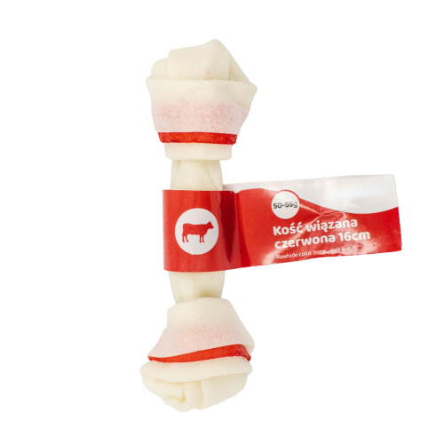 Kość wiązana czerwona 16 cm, gryzak dla psa Pet Secret