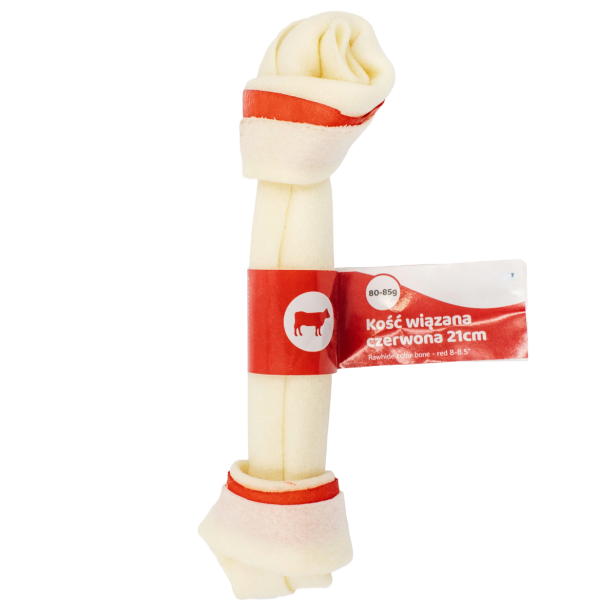 Kość wiązana czerwona 21 cm, gryzak dla psa Pet Secret