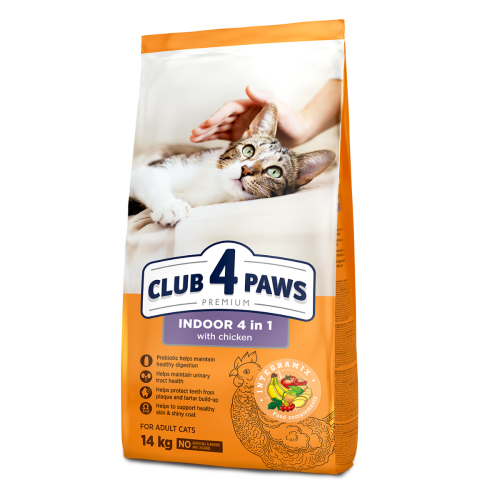 Sucha karma dla kotów żyjących w pomieszczeniach z kurczakiem 14kg Club 4 Paws Premium
