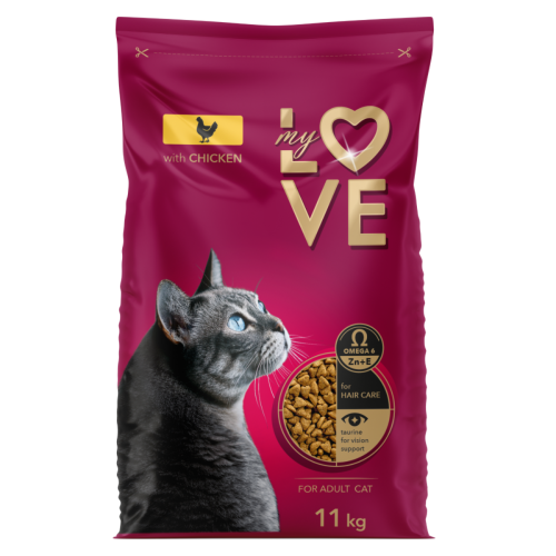Sucha karma dla kotów dorosłych z kurczakiem 11 kg My Love
