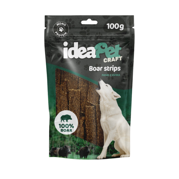 Paski z dzika 100g, przysmak dla psa ideaPet Craft