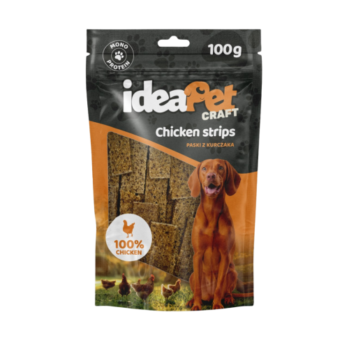 Paski z kurczaka 100g, przysmak dla psa ideaPet Craft