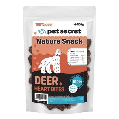 Serduszka z jelenia 500g, przysmak dla psa Pet Secret