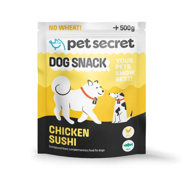 Sushi z kurczakiem 500g Pet Secret – naturalny przysmak dla psa w opakowaniu