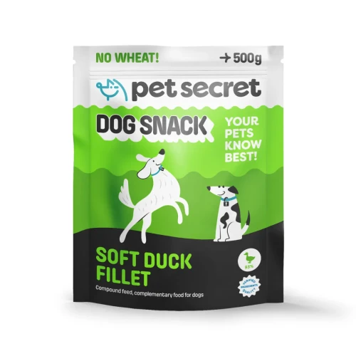Filet z kaczki Pet Secret 500 g – smakowity przysmak dla psa w praktycznym opakowaniu.