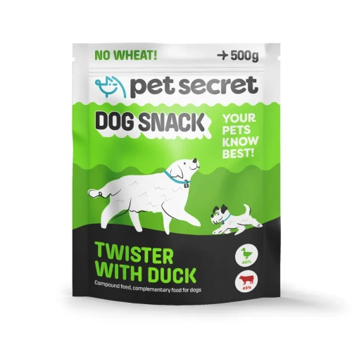 Twister z kaczką 500g, przysmak dla psa Pet Secret