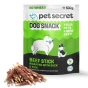 Przysmak dla psa Pet Secret – pałeczki wołowe z kaczką i rybą 500 g prezentowane wraz z opakowaniem.