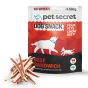 Przysmak dla psa Pet Secret – paski z wołowiną 500 g prezentowane wraz z opakowaniem i naturalną formą produktu.