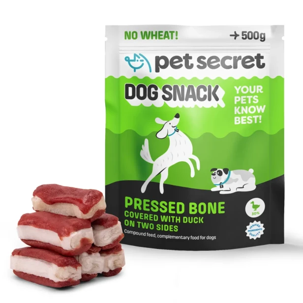 Kość prasowana oblana kaczką 500g, przysmak dla psa Pet Secret
