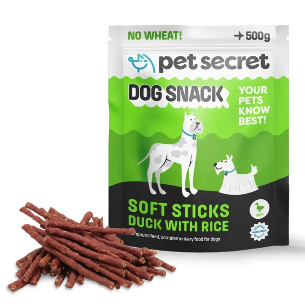 Paluszki z kaczką i ryżem 500g, przysmak dla psa Pet Secret