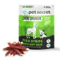 Przysmak dla psa Pet Secret – paluszki rybne z kaczką 500 g prezentowane wraz z opakowaniem i naturalną formą produktu.