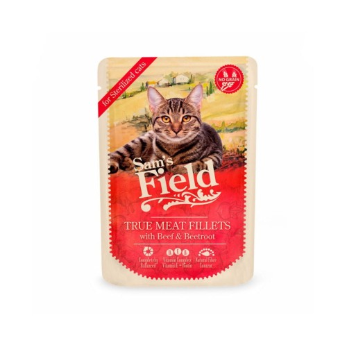 Mokra karma dla kota kastrowanego wołowina z burakiem 85 g Sam’s Field