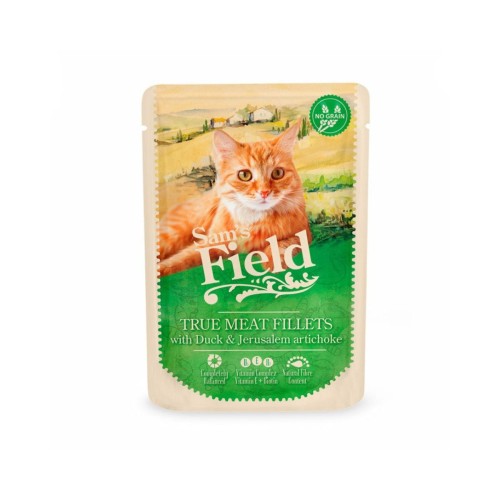 Mokra karma dla kota dorosłego – mięso z kaczki z topinamburem 85 g Sam’s Field