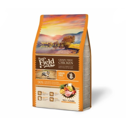 Sucha karma dla psa dorosłego – kurczak 2,5 kg Grain Free Sam’s Field